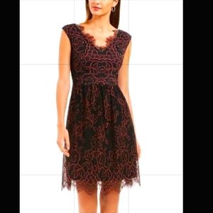 ADRIANNA PAPELL Womens Red Floral Sleeveless V Neck Knee Length Dress Size 12